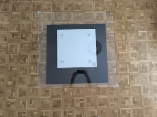 Mesa de centro cristal y madera