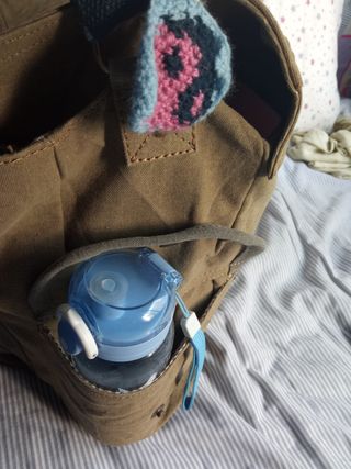 Bandolera Lona Verde y Beige