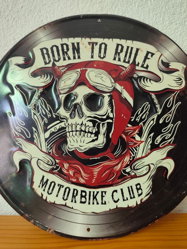 Disco metalico Motorbike Club Calavera