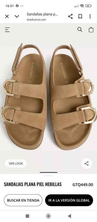 Sandalias planas Stradivarius beige talla 39