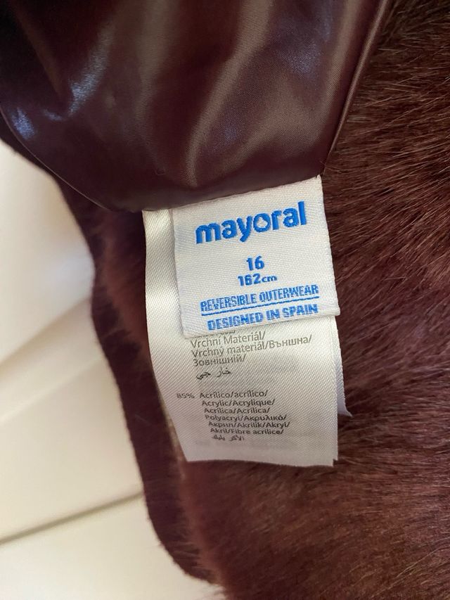 Chaqueta pelo granate reversible Mayoral