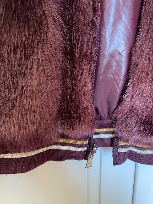 Chaqueta pelo granate reversible Mayoral