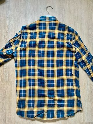 Camisa Massimo Dutti cuadros azul y amarillo T m