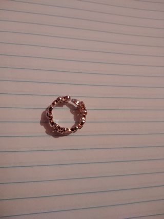 Anillo de flores plateado, redimensionable