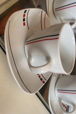 Juego de Tazas de Café y Leche Porcelana