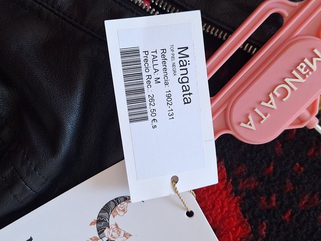 Top strapless MÄNGATA negro y rojo