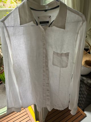 Camisa lino blanca Massimo Dutti