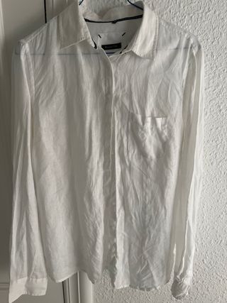 Camisa lino blanca Massimo Dutti