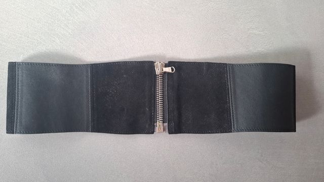 Cintura alta in pelle con zip taglia M (80cm)