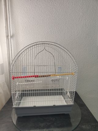 Jaula para pájaros blanca