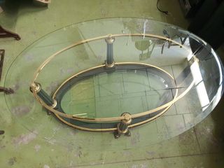 Mesa de centro doble cristal biselado