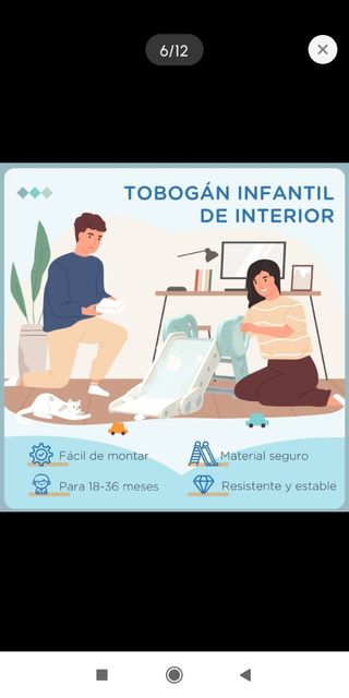 Tobogán plegable para bebés 18-36 meses