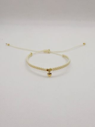 Pulsera bañada en Oro, con charm de corazón