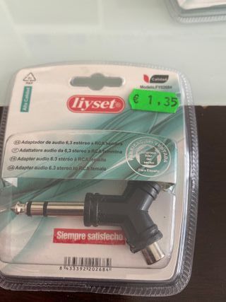Adaptador Audio 6.3mm Estéreo a RCA Hembra