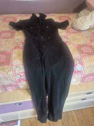 Mono vaquero negro manga corta