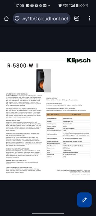 Altavoces Klipsch Reference R-5800-WII