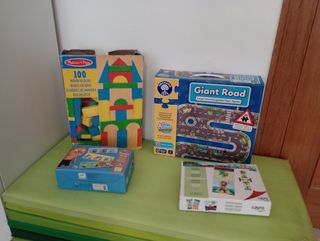 Lote 3 juegos: Bloques Madera, Carretera y puzzle.