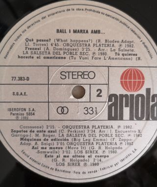 Disco Vinilo Ball i Marxa Orquestra Plateria