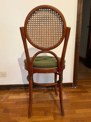 Pack 4 sillas comedor Estilo cesca, ratán, madera