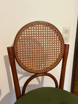 Pack 4 sillas comedor Estilo cesca, ratán, madera