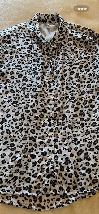 Camisa Stradivarius Estampado Leopardo Talla XL