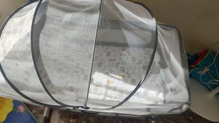 Cuna de bebé plegable con ruedas y mosquitero
