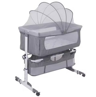 Cuna de bebé plegable con ruedas y mosquitero