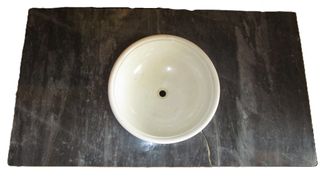 Mueble auxiliar con lavabo en raíz de nogal S.XIX