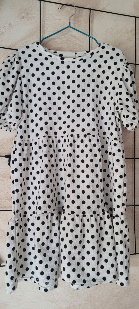 Vestido niña lunares blanco y negro T7-8