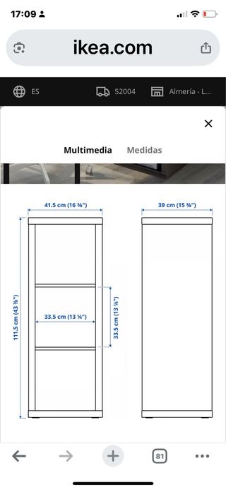 Estantería Ikea 3 baldas