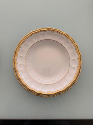 Vajilla Bidasoa Porcelana Oro Blanco