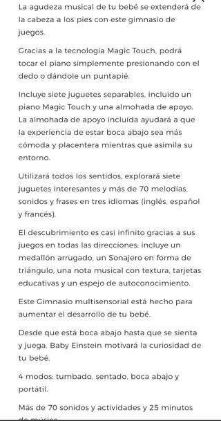 Gimnasio Bebé Baby Einstein Piano