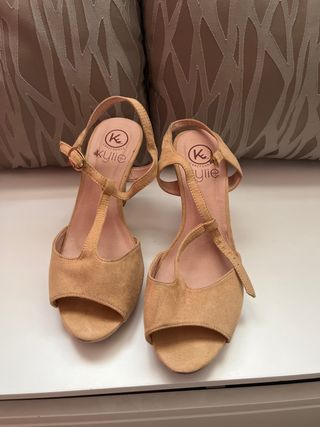 Sandalias de tacón Kylie ante beige
