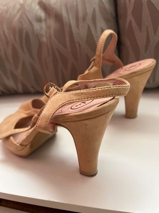 Sandalias de tacón Kylie ante beige