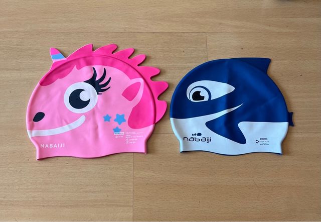 2 Gorros de Piscina Nabaiji (Unicornio y Tiburón)