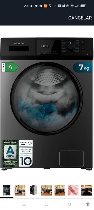 Lavadora Cecotec 7kg A