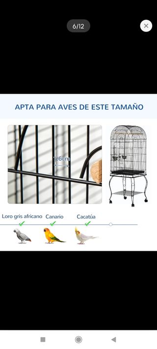 Jaula para pájaros con soporte y ruedas