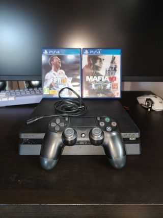 PS4 1TB Negra + Mando DualShock y Cable