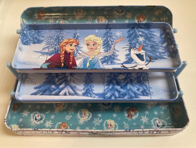 Estuche escolar metálico triple Frozen