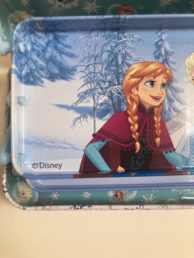 Estuche escolar metálico triple Frozen
