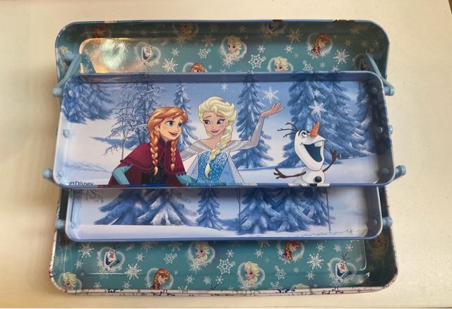 Estuche escolar metálico triple Frozen