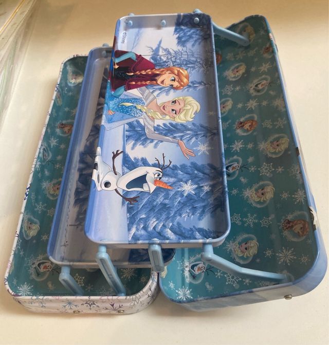 Estuche escolar metálico triple Frozen