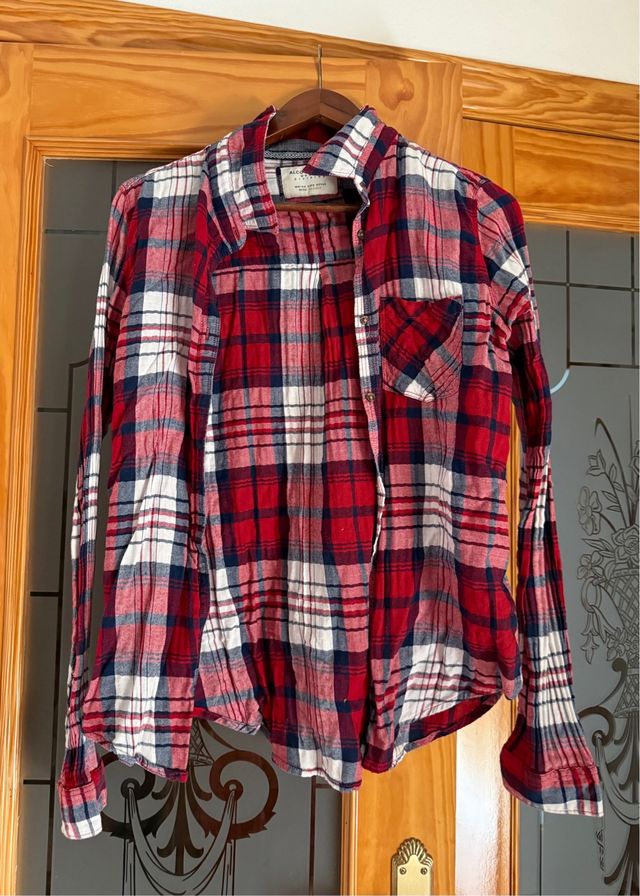 Camisa de cuadros roja y azul