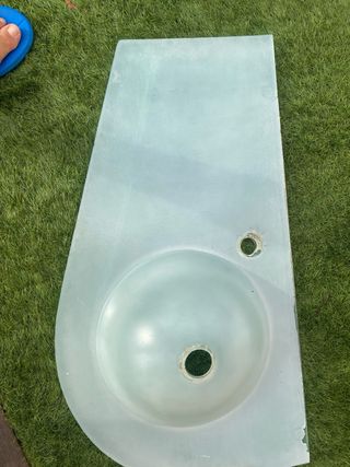 Pica de cristal color menta,con soporte plateado