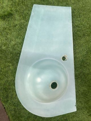 Pica de cristal color menta,con soporte plateado