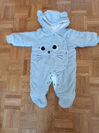 Buzo de bebé con capucha y orejas de gato