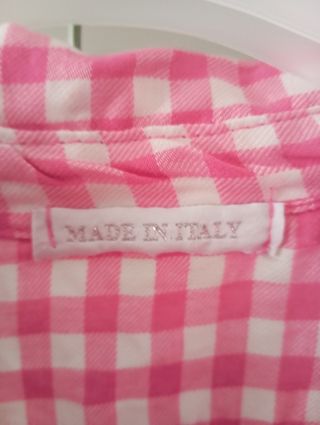 Blusa cuadros rosa y blanco Made in Italy
