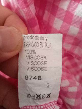 Blusa cuadros rosa y blanco Made in Italy
