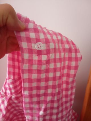 Blusa cuadros rosa y blanco Made in Italy