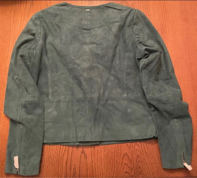 Chaqueta ikks estilo motero de piel de terciopelo